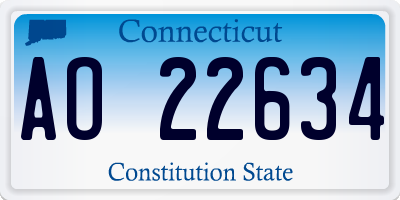 CT license plate AO22634