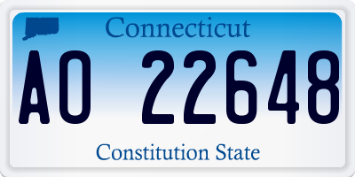 CT license plate AO22648