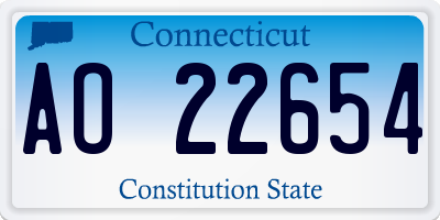 CT license plate AO22654