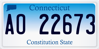 CT license plate AO22673
