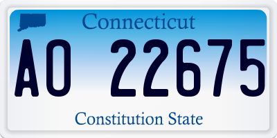 CT license plate AO22675