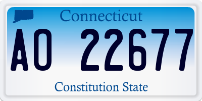 CT license plate AO22677