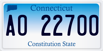 CT license plate AO22700