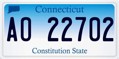 CT license plate AO22702