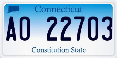 CT license plate AO22703