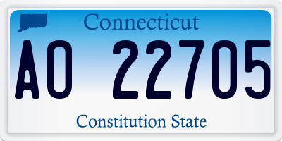 CT license plate AO22705