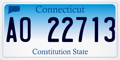 CT license plate AO22713