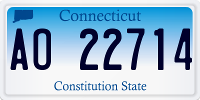 CT license plate AO22714