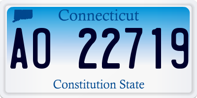 CT license plate AO22719