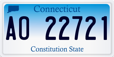 CT license plate AO22721