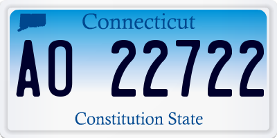 CT license plate AO22722