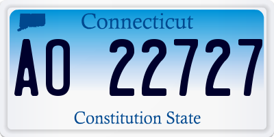 CT license plate AO22727