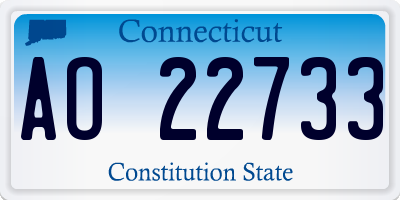 CT license plate AO22733
