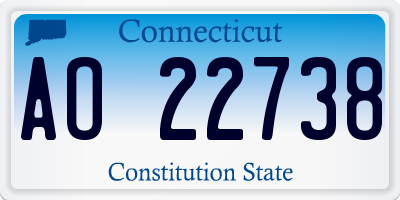 CT license plate AO22738