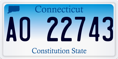 CT license plate AO22743