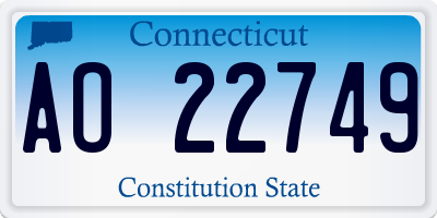CT license plate AO22749