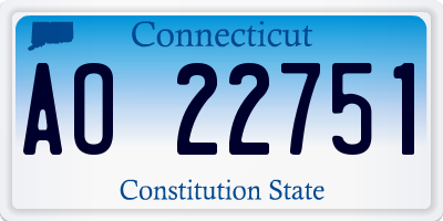 CT license plate AO22751