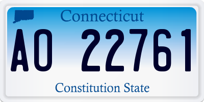 CT license plate AO22761