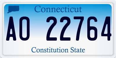 CT license plate AO22764