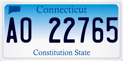 CT license plate AO22765