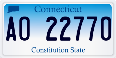 CT license plate AO22770