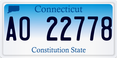 CT license plate AO22778