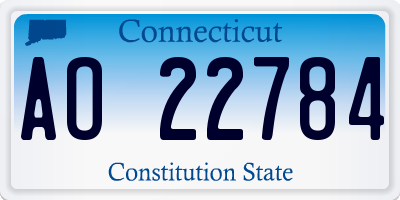 CT license plate AO22784
