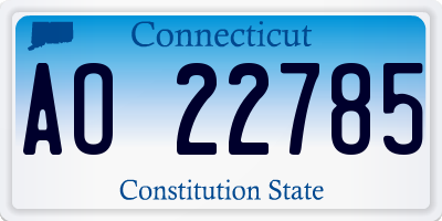 CT license plate AO22785