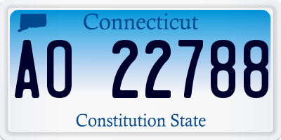 CT license plate AO22788