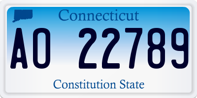CT license plate AO22789