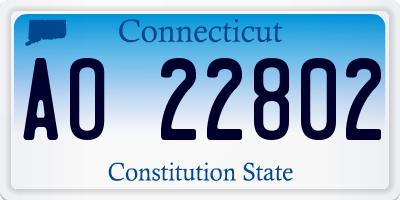 CT license plate AO22802