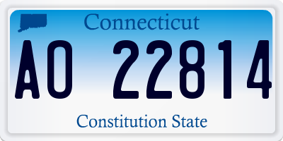 CT license plate AO22814