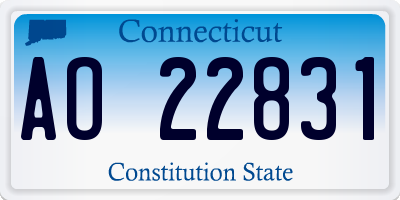 CT license plate AO22831