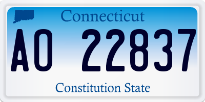 CT license plate AO22837