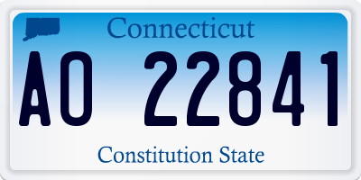 CT license plate AO22841