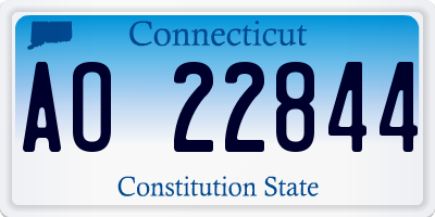 CT license plate AO22844