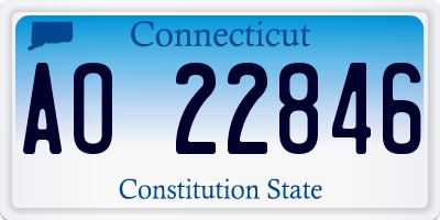 CT license plate AO22846
