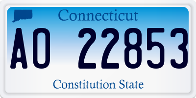 CT license plate AO22853