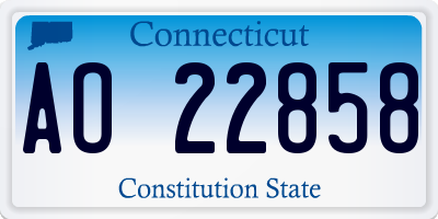 CT license plate AO22858
