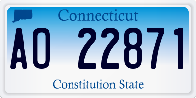CT license plate AO22871