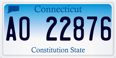 CT license plate AO22876