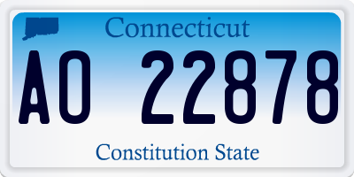 CT license plate AO22878
