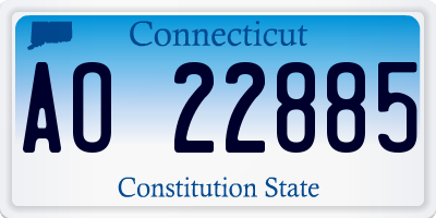 CT license plate AO22885