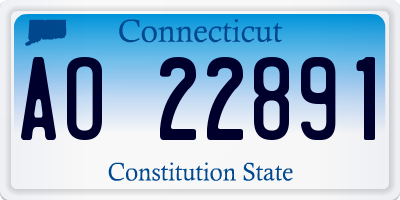 CT license plate AO22891