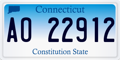 CT license plate AO22912