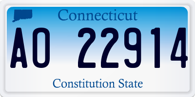 CT license plate AO22914