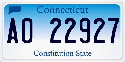 CT license plate AO22927