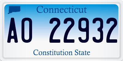 CT license plate AO22932