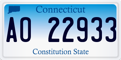 CT license plate AO22933