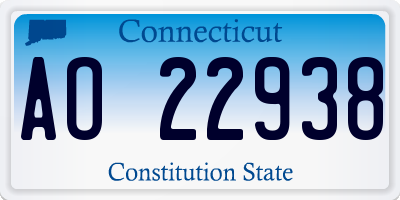 CT license plate AO22938